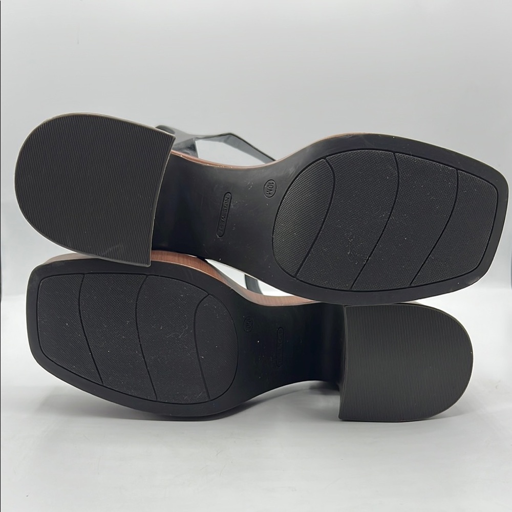 Nine West Sz‎ 10 Openit 9 Black and Brown Platform Sandals NEW - Picture 11 of 15